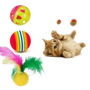 מבצע! 4 כדורי משחק לחתול ממגוון סוגים ב12₪