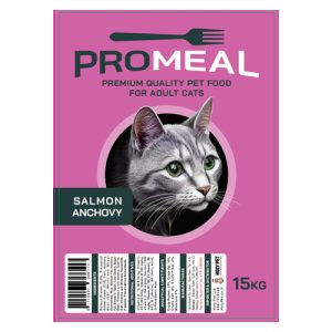 פרומיל סלמון ואנשובי מזון לחתול 15 ק"ג